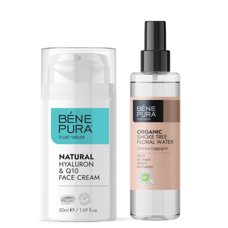 Bio Škumpy vlasatej Kvetová voda a Hyaluron & Q10 krém na tvár - Porovnanie produktov