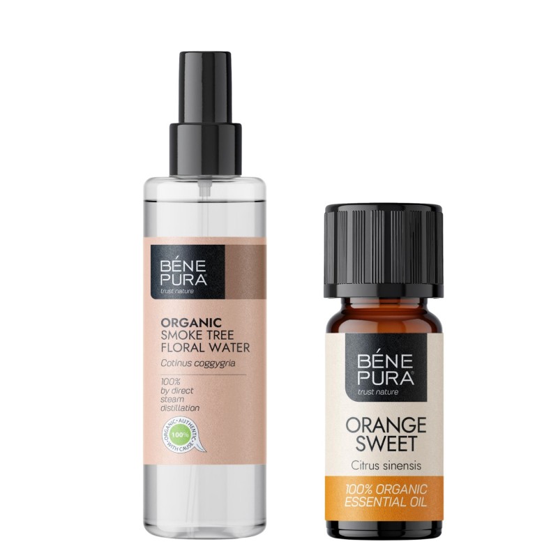 Bio Škumpy vlasatej Kvetová voda a Bio Sladký Pomaranč Esenciálny olej - GMC