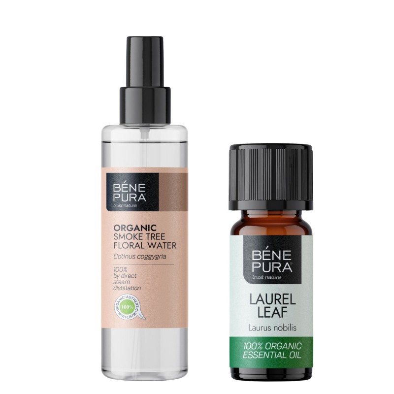 Bio Škumpy vlasatej Kvetová voda a Bio Vavrínový list Esenciálny olej - GMC