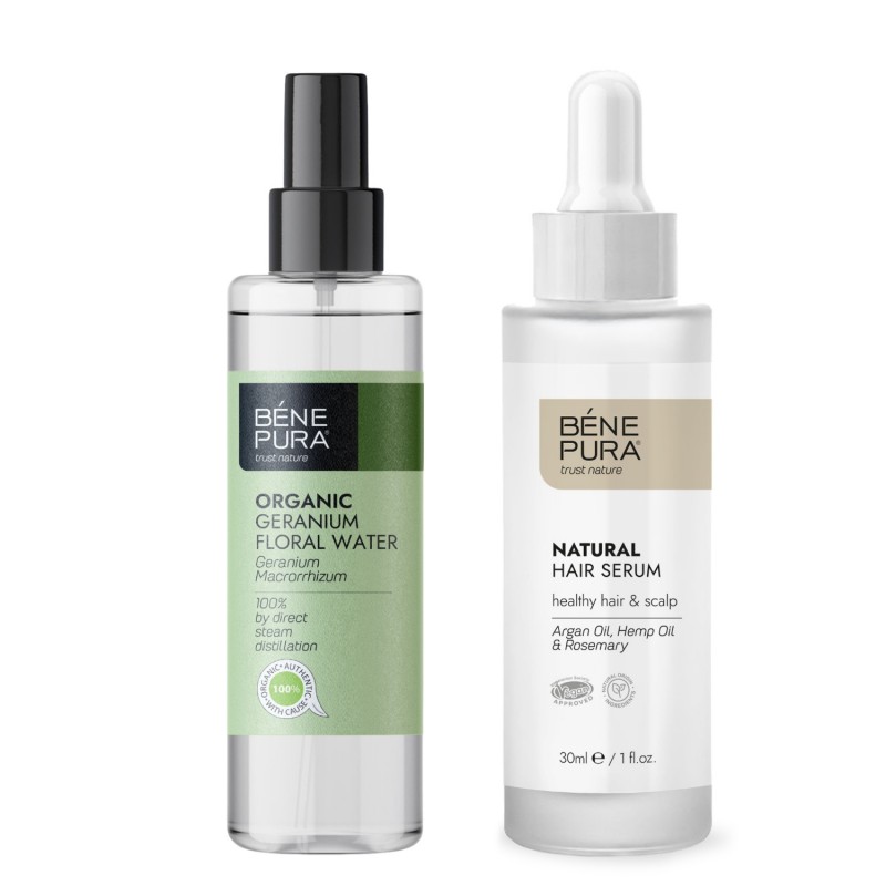Sérum na vlasy a Bio Gerániová Kvetová voda - GMC
