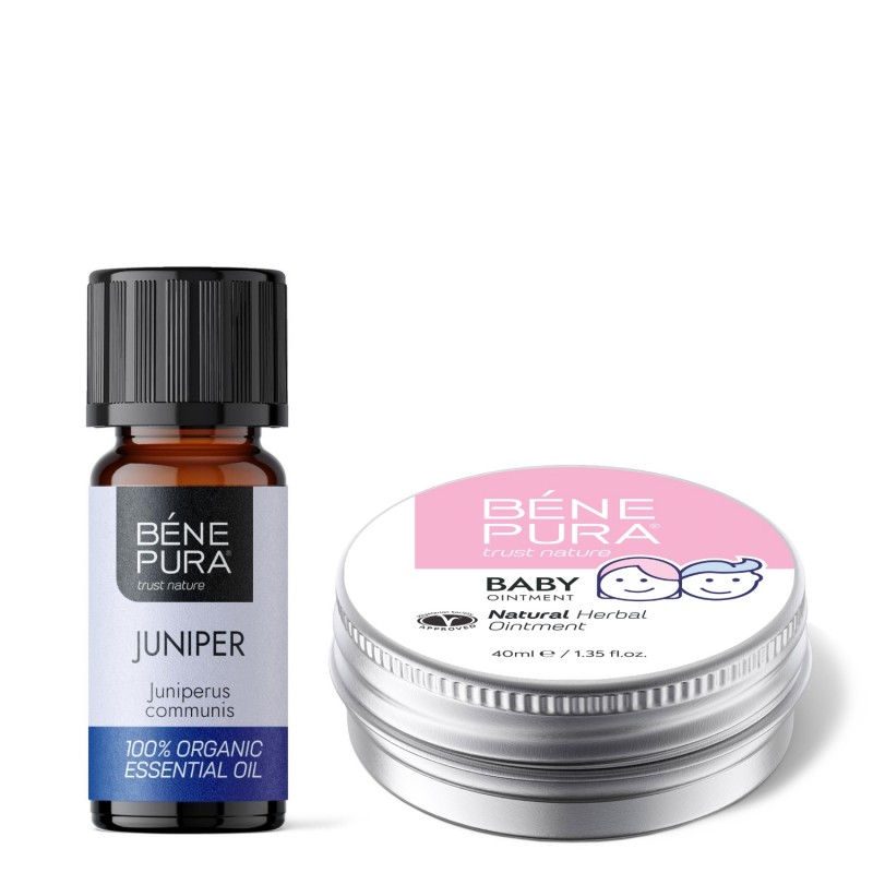 Masť na Plienkovú Vyrážku s Nechtíkom a Harmančekom a Bio Borievka Esenciálny olej - GMC