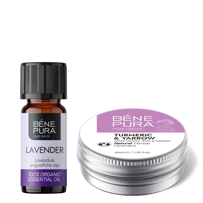 Masť na Hemoroidy s Rebríkom Bielym, Tetrou a Kurkumou a Bio Levanduľa Esenciálny olej - GMC