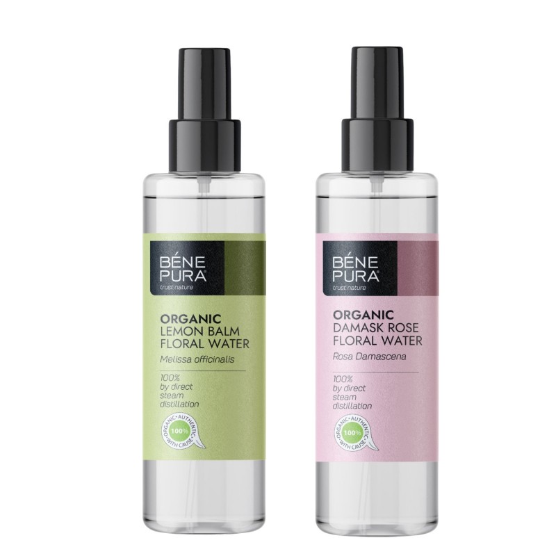 Bio Citrónová Kvetová voda a Bio Damašská Ruža Ružová voda - 