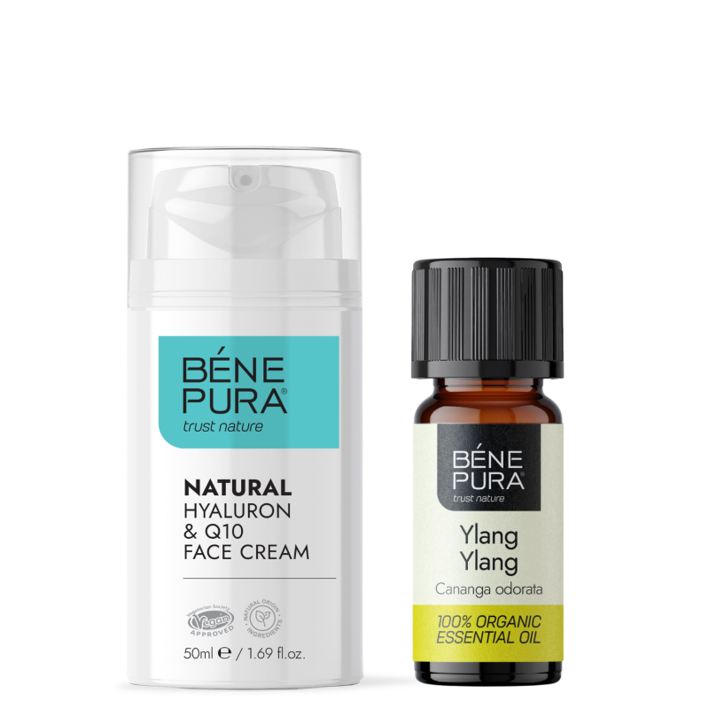 Hyaluron & Q10 krém na tvár a Bio Ylang-ylang Esenciálny olej - Krémy proti vráskam