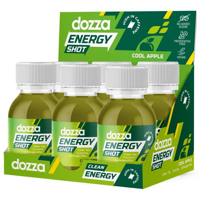 6x Pack DOZZA Energy Cool Apple Energy shot - 60ml - Porovnanie produktov