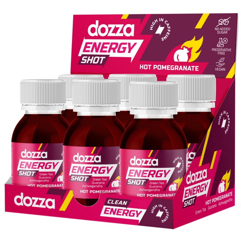 6x Pack DOZZA Energy Hot Pomegranate Energy shot - 60ml - Porovnanie produktov