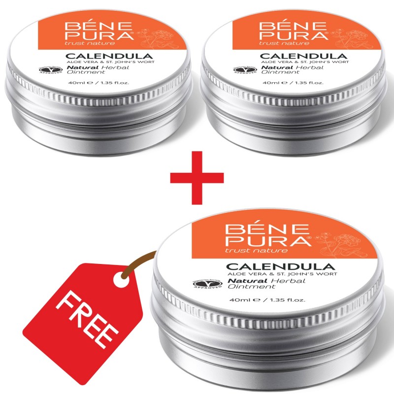 3x Masť na Popáleniny a Rany s Nechtíkom, Aloe Vera a Lubovníkom Bodkovaným - 40ml - Sets