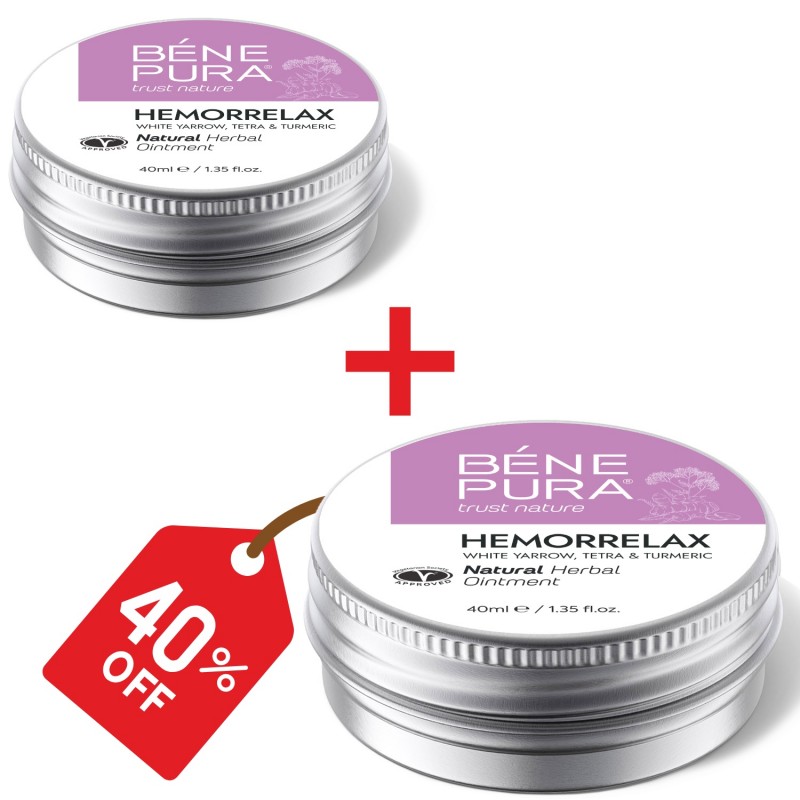 2x Masť na Hemoroidy s Rebríkom Bielym, Tetrou a Kurkumou - 40ml - 