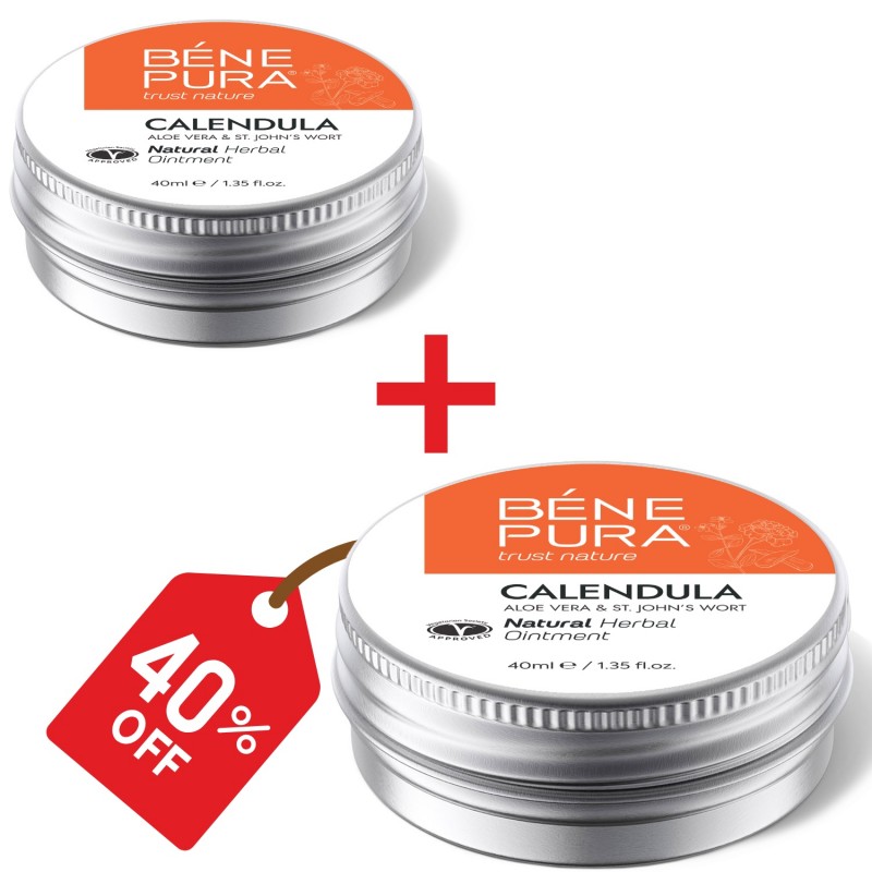 2x Masť na Popáleniny a Rany s Nechtíkom, Aloe Vera a Lubovníkom Bodkovaným - 40ml - 